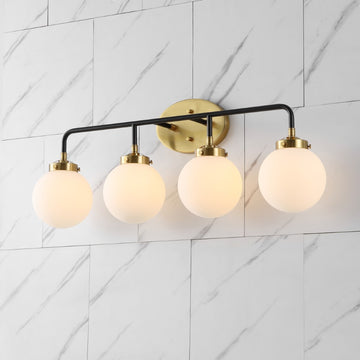 Caleb Brass Vanity Wall Sconce Frosted